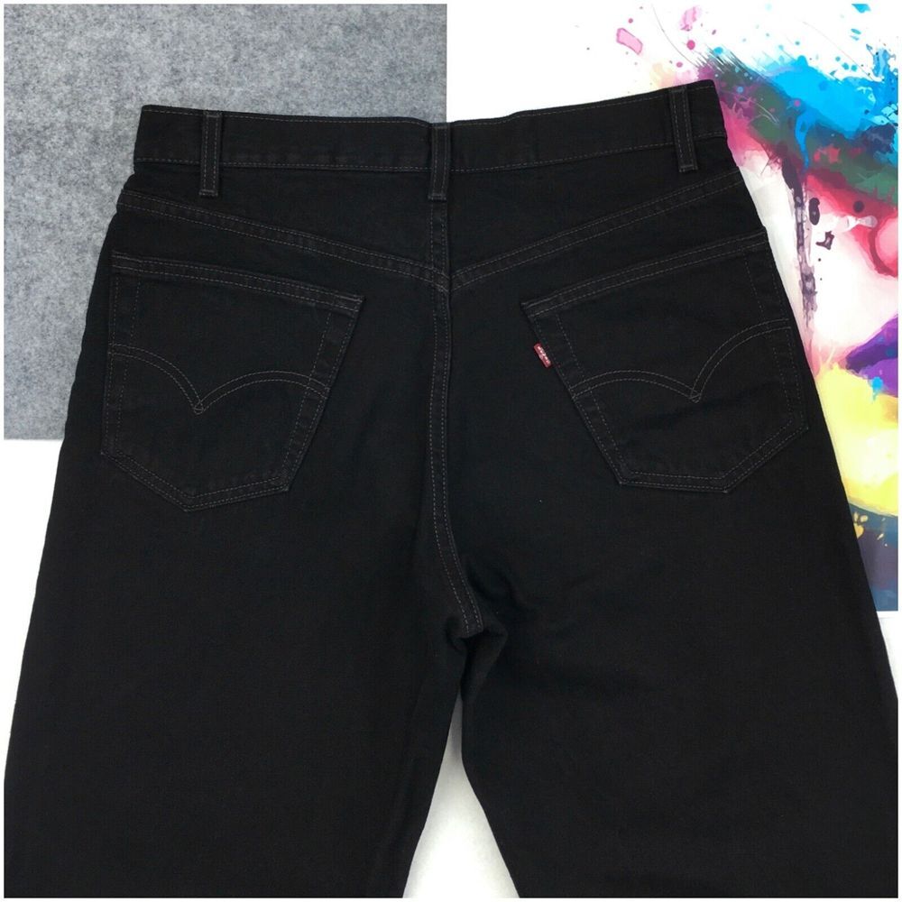 Vintage Levis 550 Mens Denim Jeans Relaxed Fit Size 34x34 Black‎ Made in USA - Picture 5 of 9